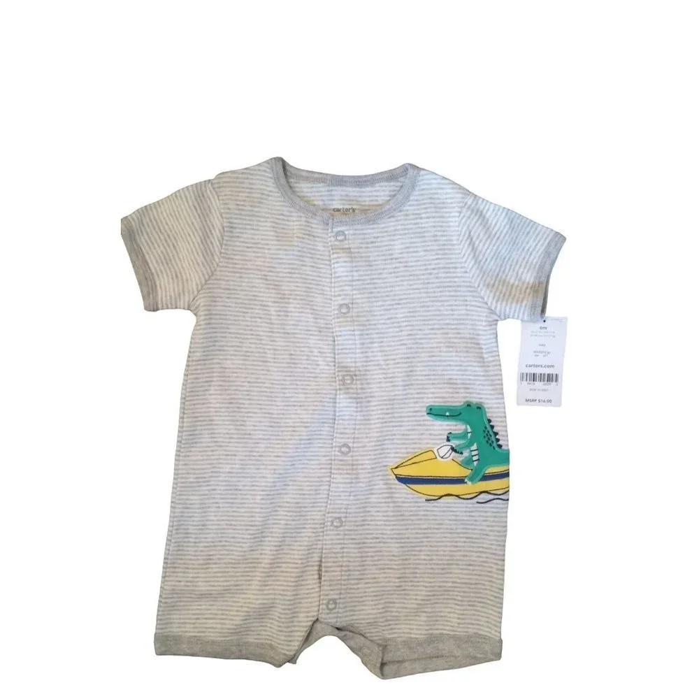 NWT‎ Carter's Grey and white Dinosaur one piece